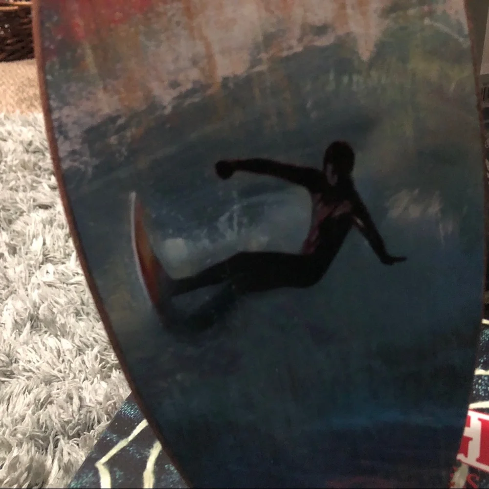 wooden surfboard wave accent hawaiian hawaii california